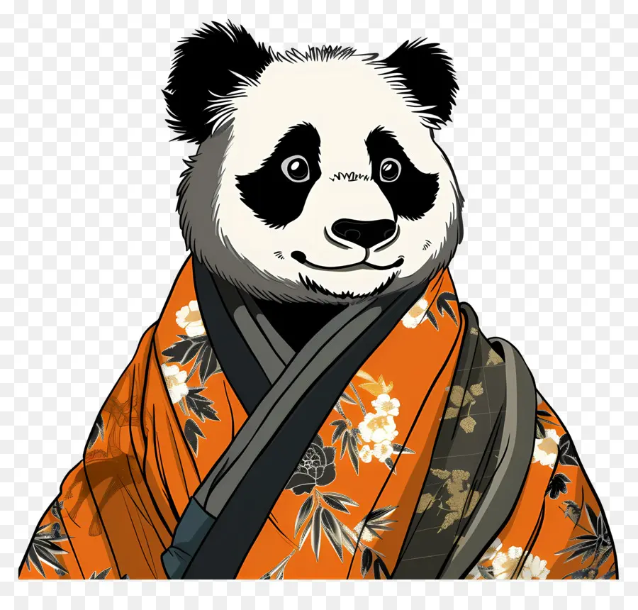 Panda，Panda Em Quimono PNG