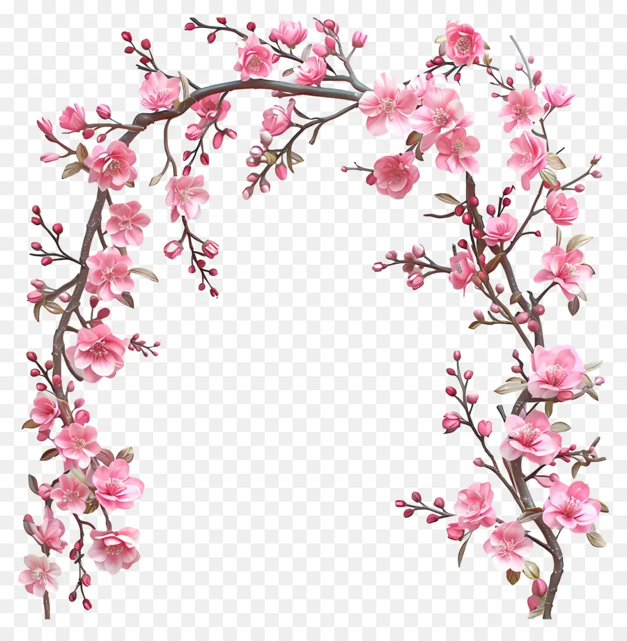 Arco De Flor Rosa，Florescer PNG