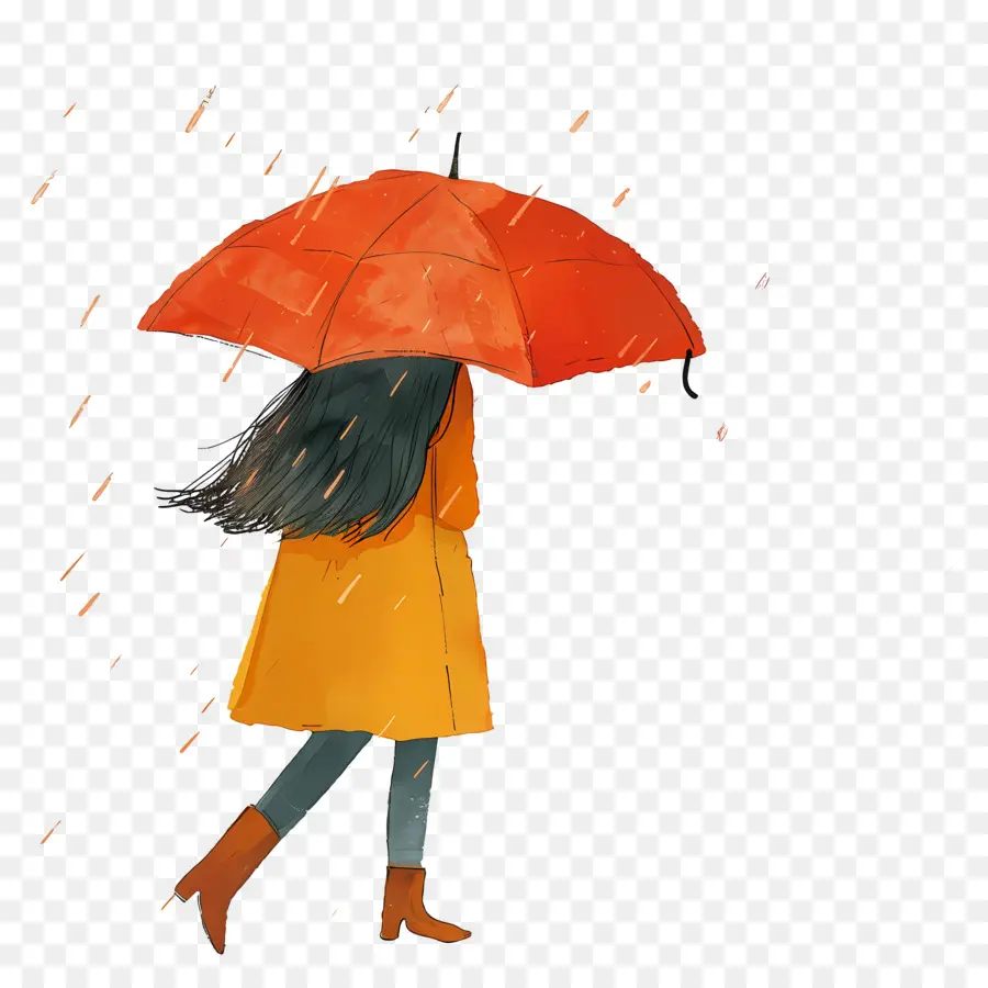 Menina Com Guarda Chuva，Chuva PNG