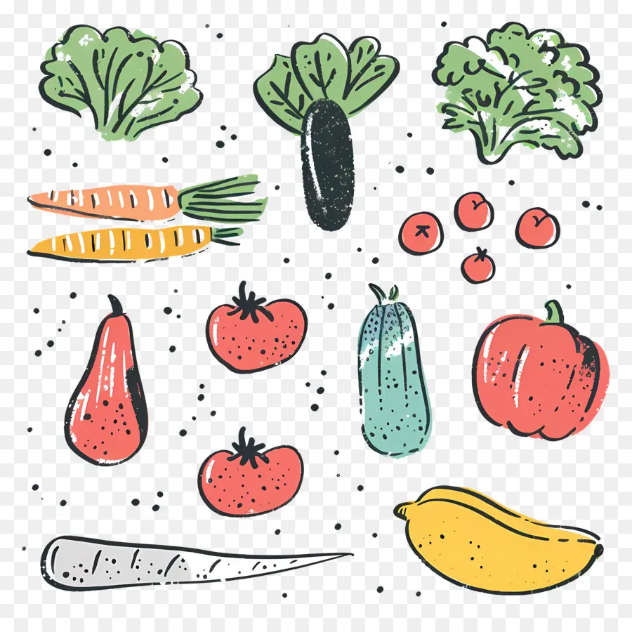 Vegetais Frutas，Legumes E Frutas Coloridas PNG