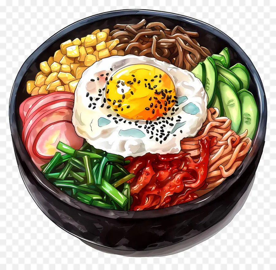 Bibimbap Coreano，Bibimbap PNG