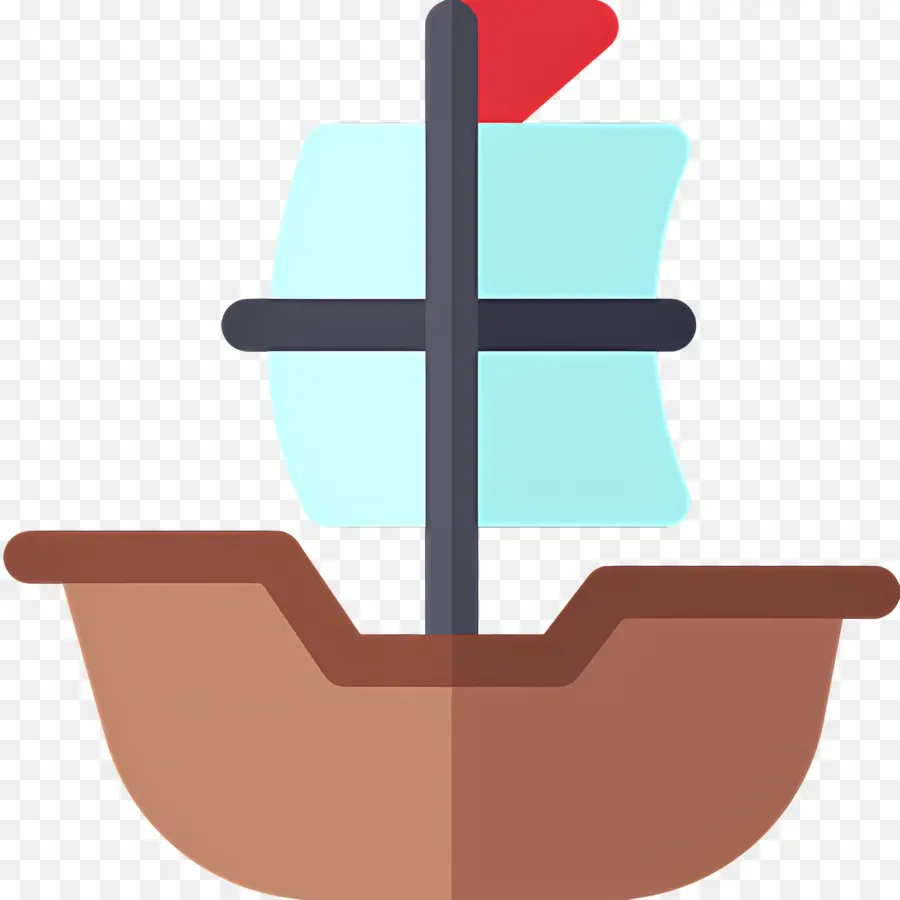 Barco Pirata，Veleiro Simples PNG