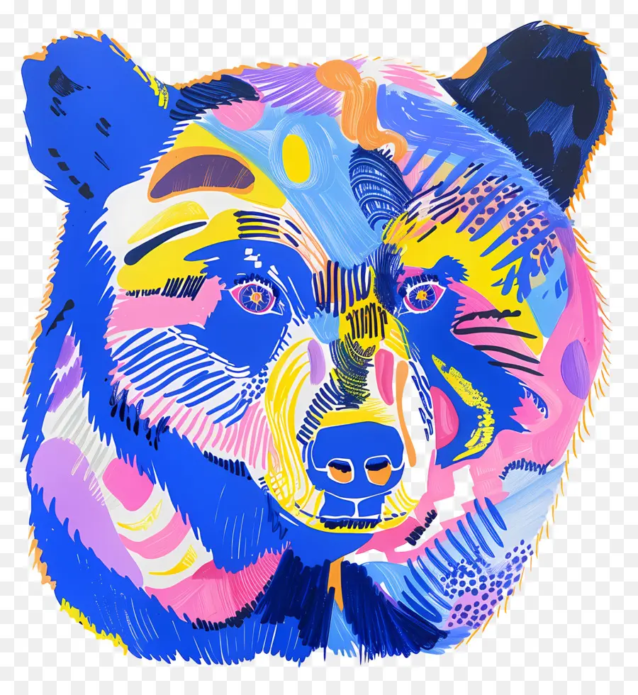 Urso Azul，Urso Colorido PNG