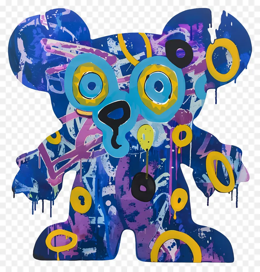 Urso Azul，Urso Colorido PNG