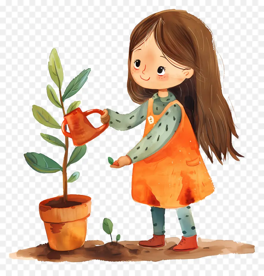 Menina Regando Planta，Menina Regando Plantas PNG