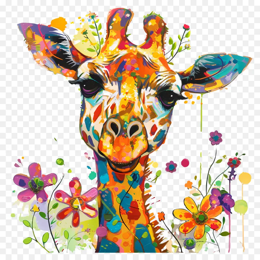 Girafa，Colorido Girafa PNG