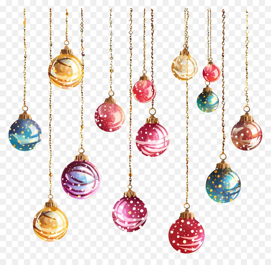 Bolas Brilhantes De Natal，Ornamentos PNG