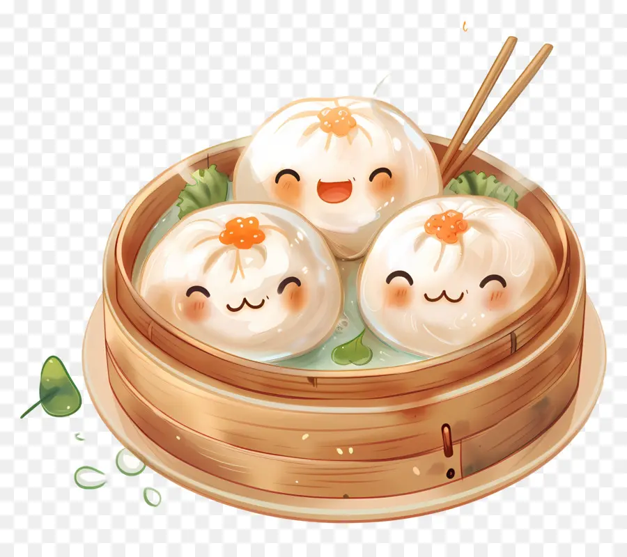 Dimsum，Pãezinhos Cozidos No Vapor PNG