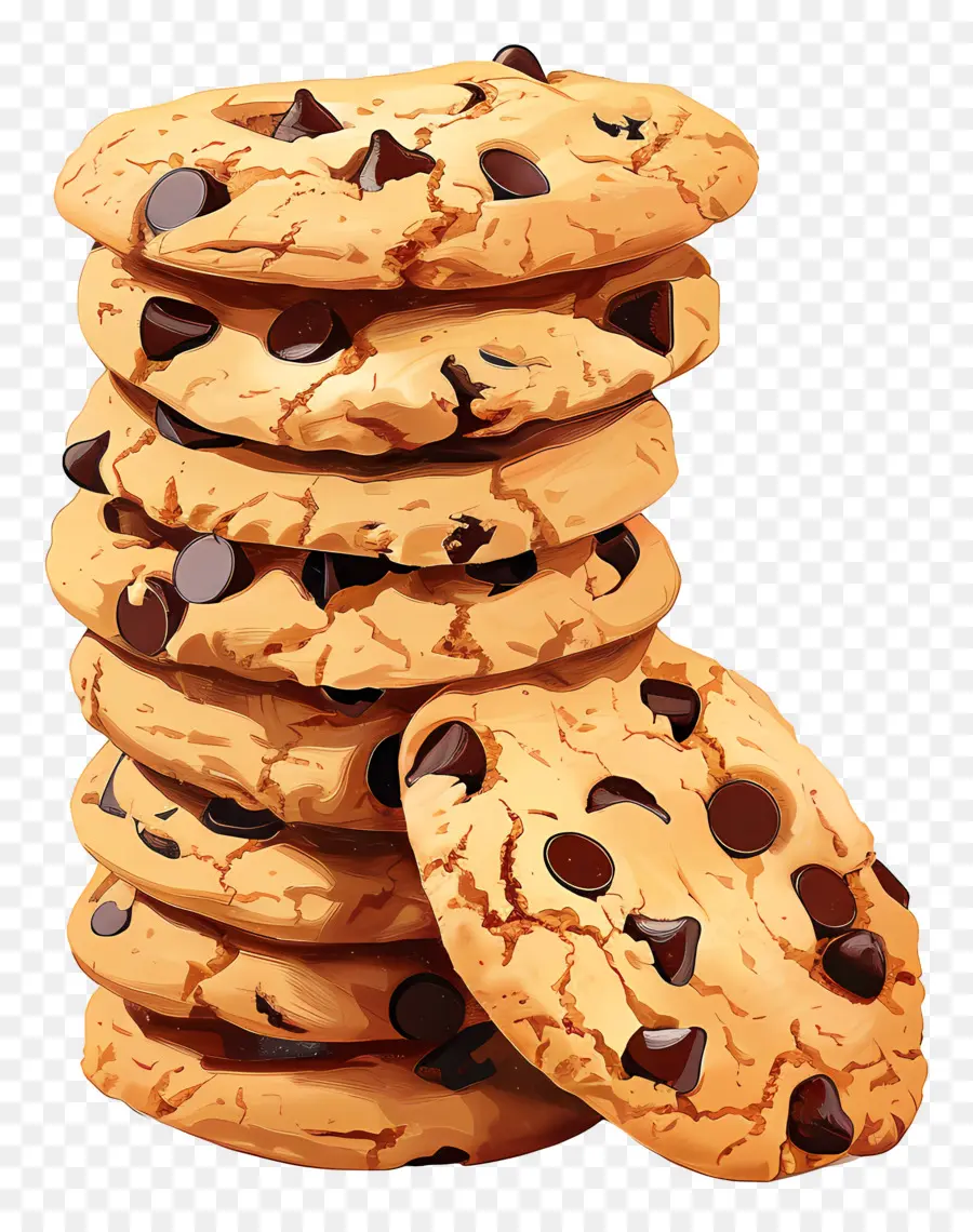 Pilha De Biscoitos，Chocolate Chip Cookies PNG