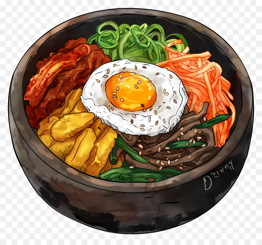 Bibimbap Coreano，Bibimbap PNG