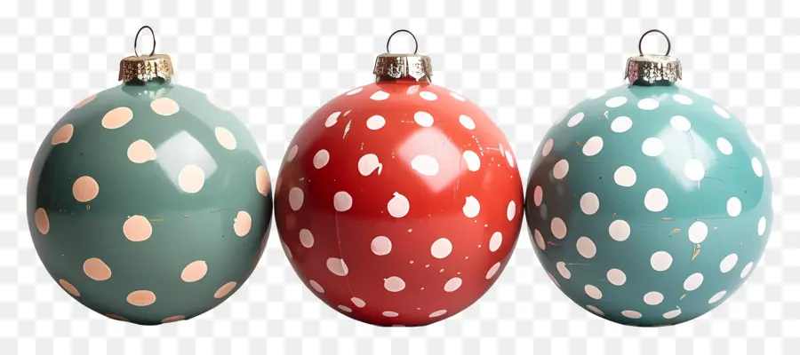 Bolas De Bolinhas De Natal，Ornamentos PNG