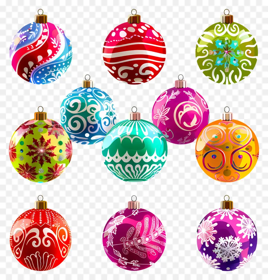 Bolas Coloridas De Natal，Enfeites De Natal PNG