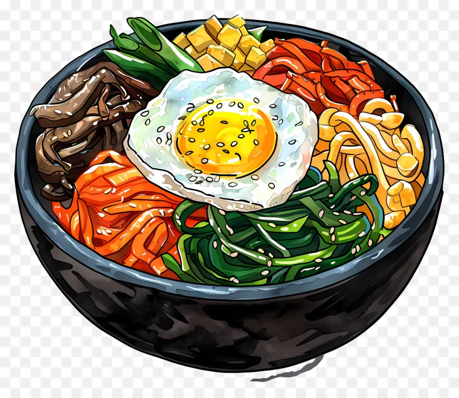 O Coreano Bibimbap，Bibimbap PNG