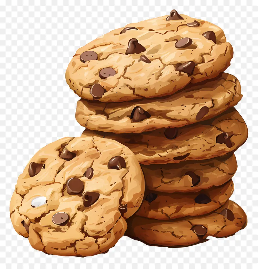 Pilha De Biscoitos，Chocolate Chip Cookies PNG