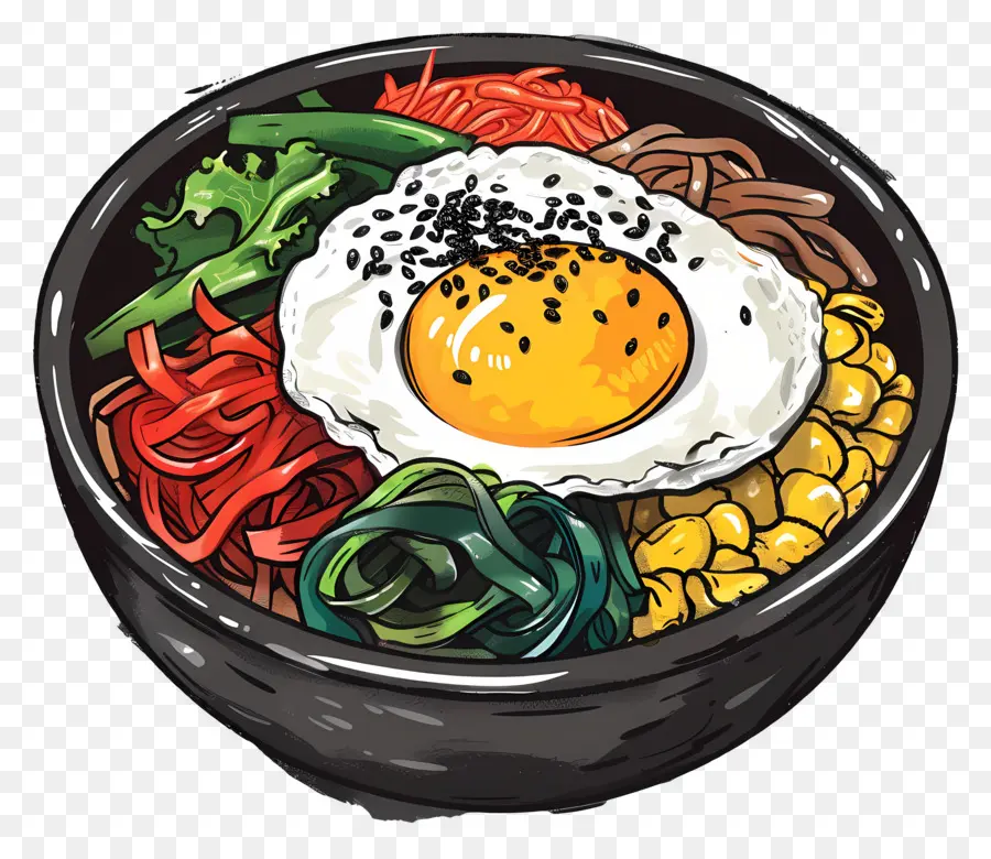 Bibimbap Coreano，Tigela De Comida PNG