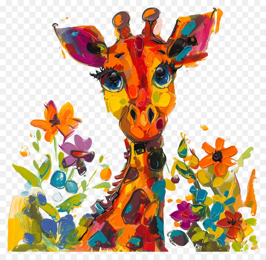 Girafa，Girafa Colorida PNG