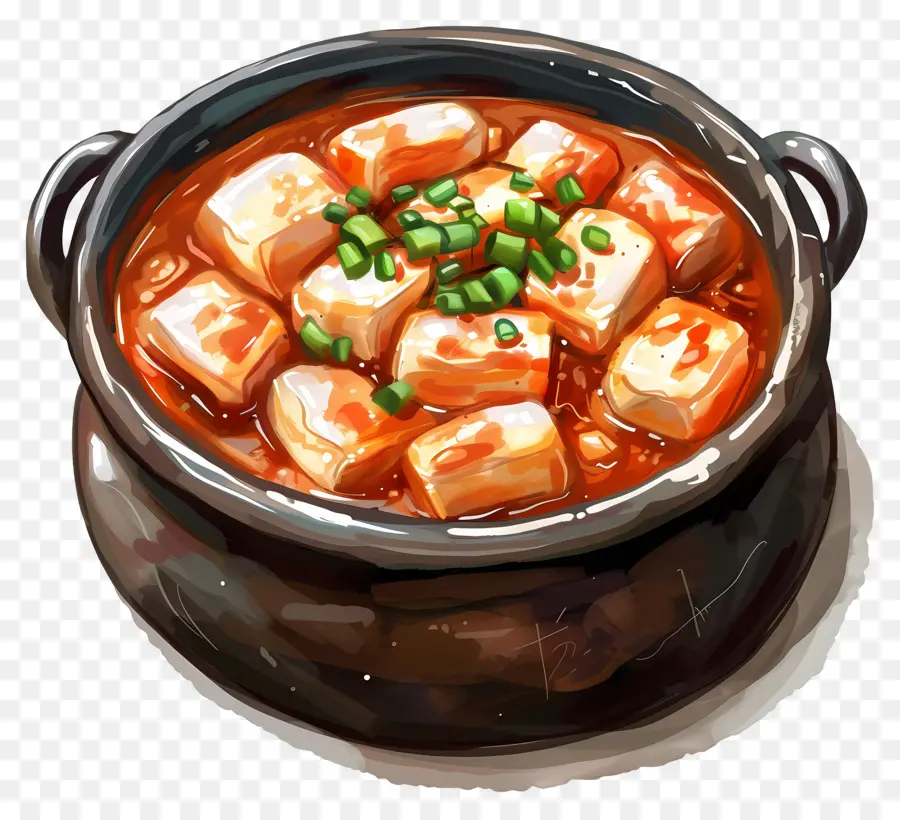 Tteokbokki Com Queijo，Panela Quente PNG