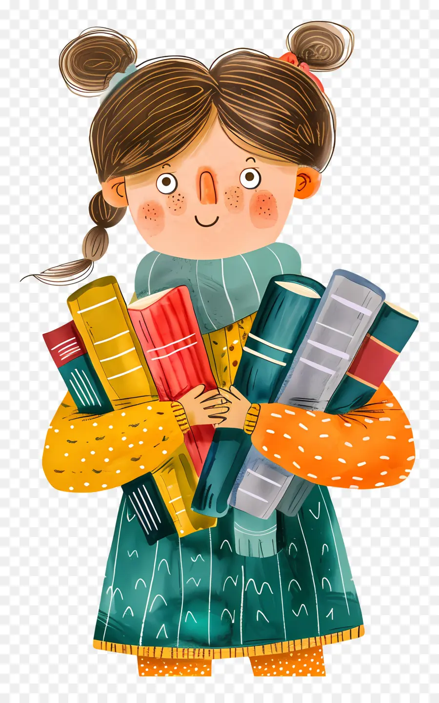 Menina Segurando Livros，Menina Com Livros PNG