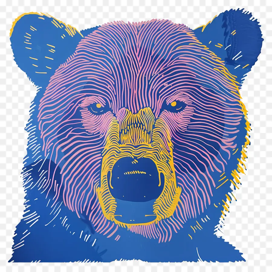 Urso Azul，Urso Colorido PNG