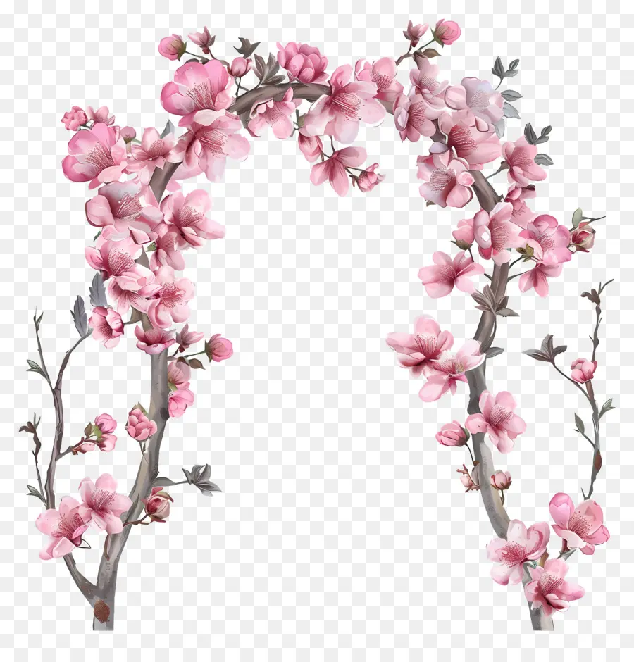 Arco De Flor Rosa，Florescer PNG