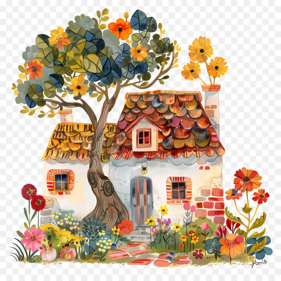 Casa De Campo，Casa Fofa De Doodle PNG