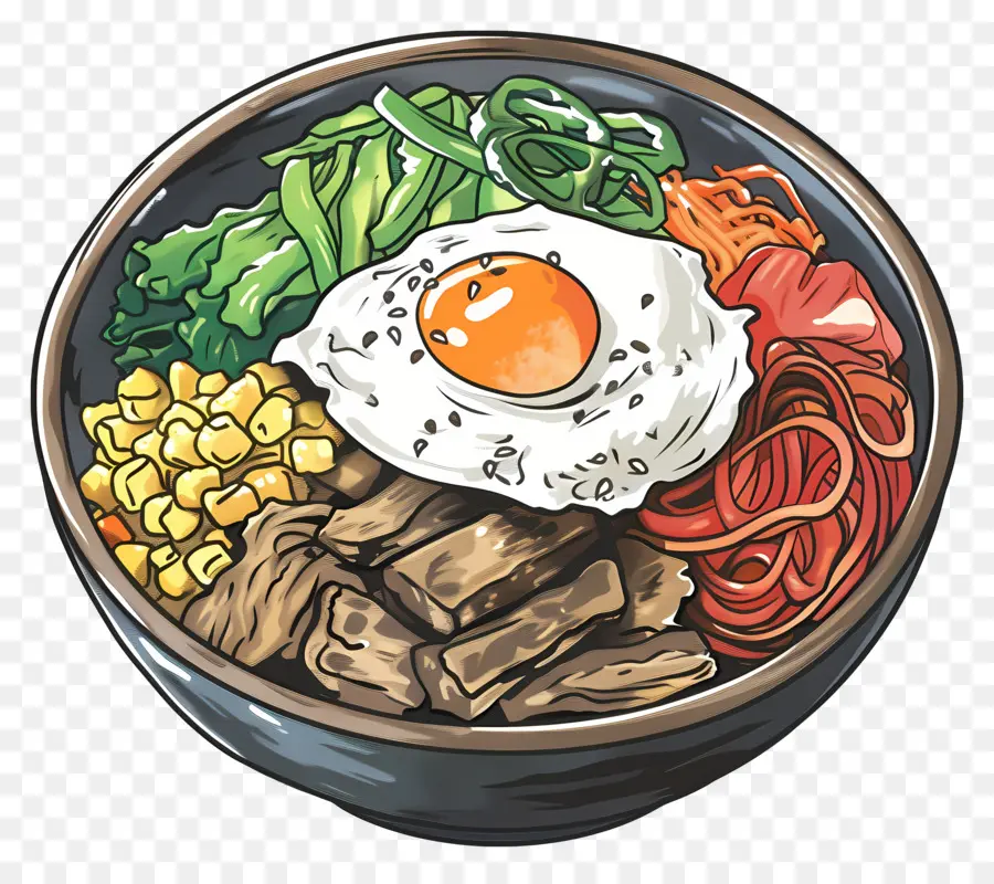 Bibimbap Coreano，Bibimbap PNG