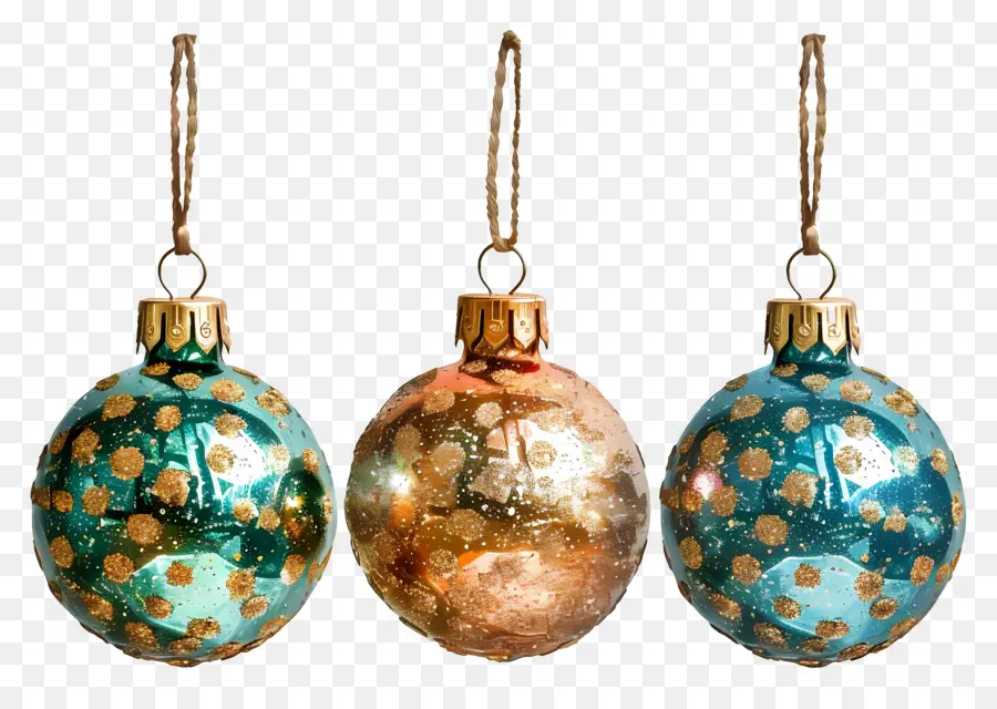 Bolas De Glitter De Natal，Enfeites De Natal PNG