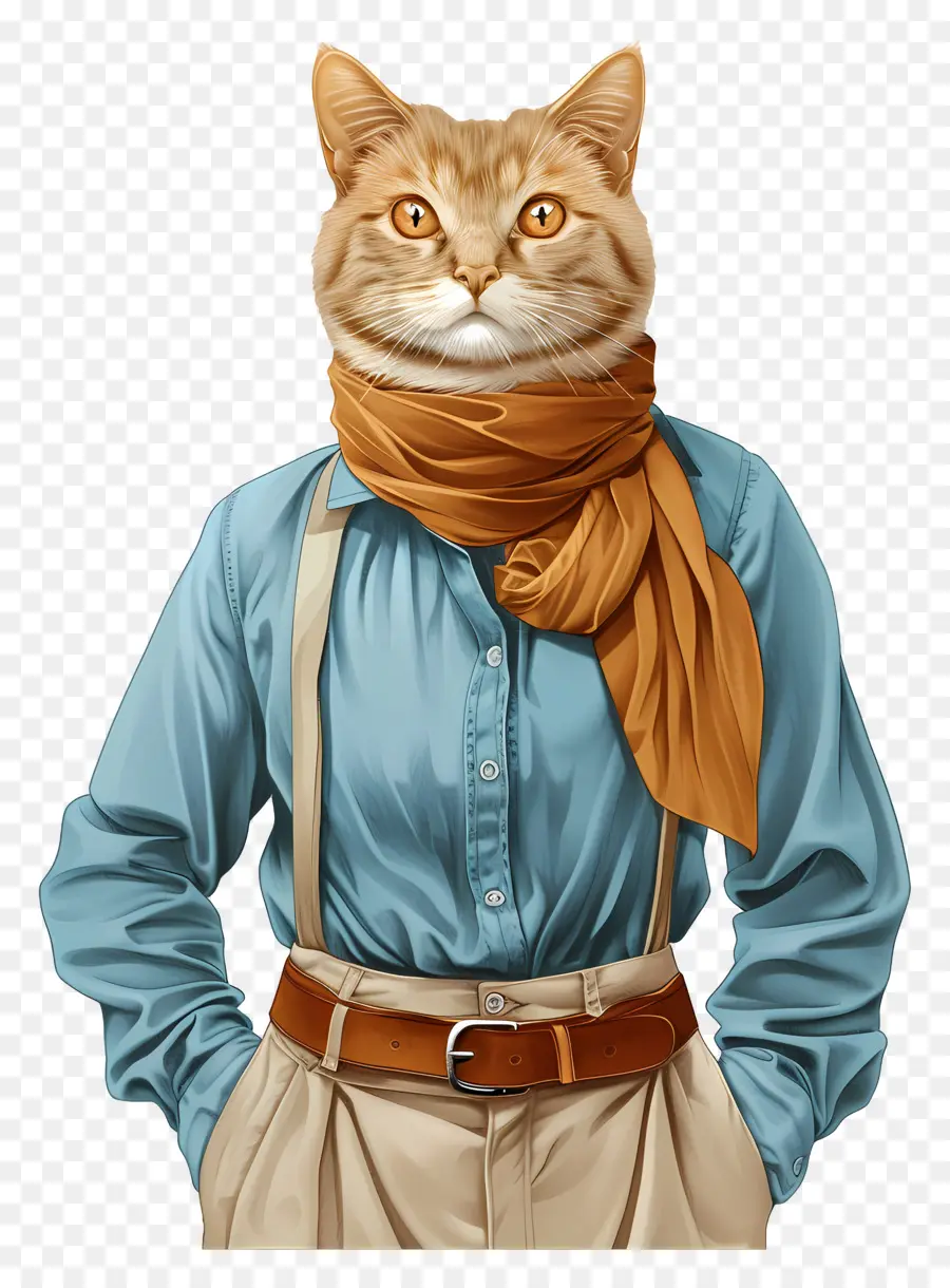 Gato De Desenho Animado，Gato Em Roupas PNG