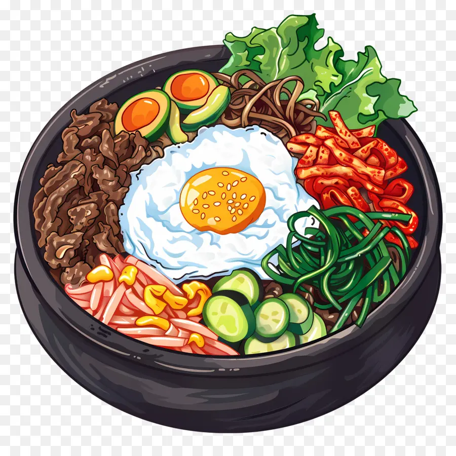 Bibimbap Coreano，Bibimbap PNG