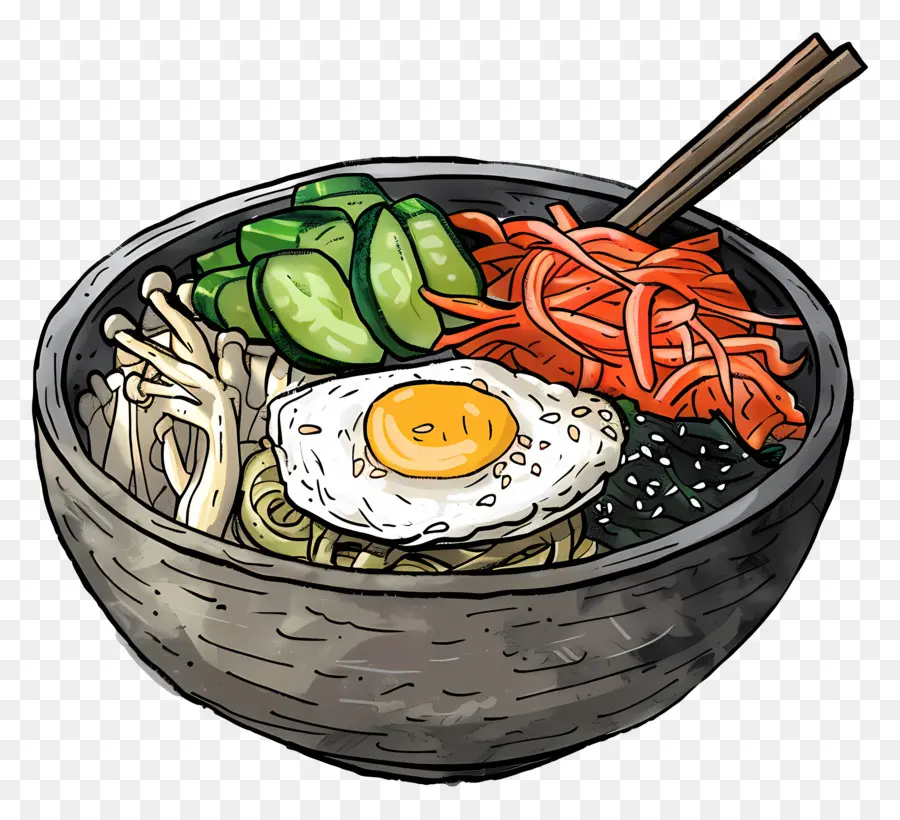 Bibimbap Coreano，Bibimbap PNG