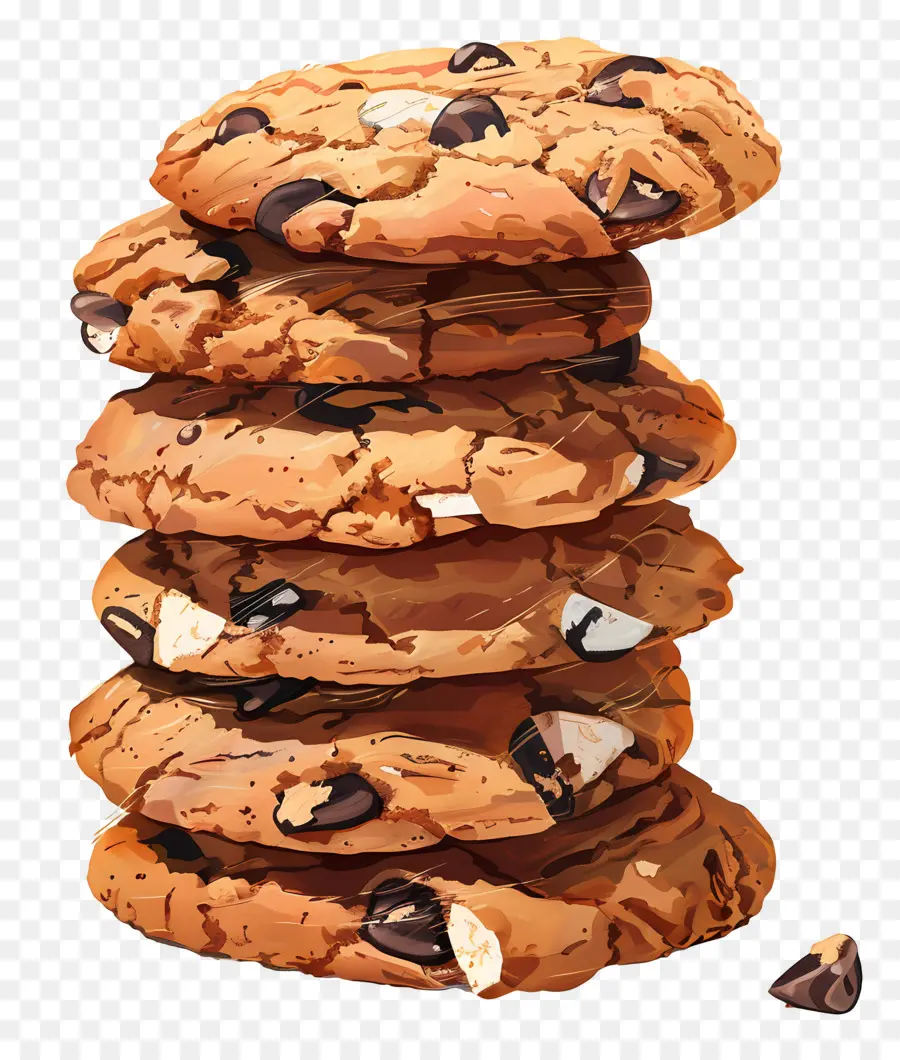 Pilha De Biscoitos，Chocolate Chip Cookies PNG