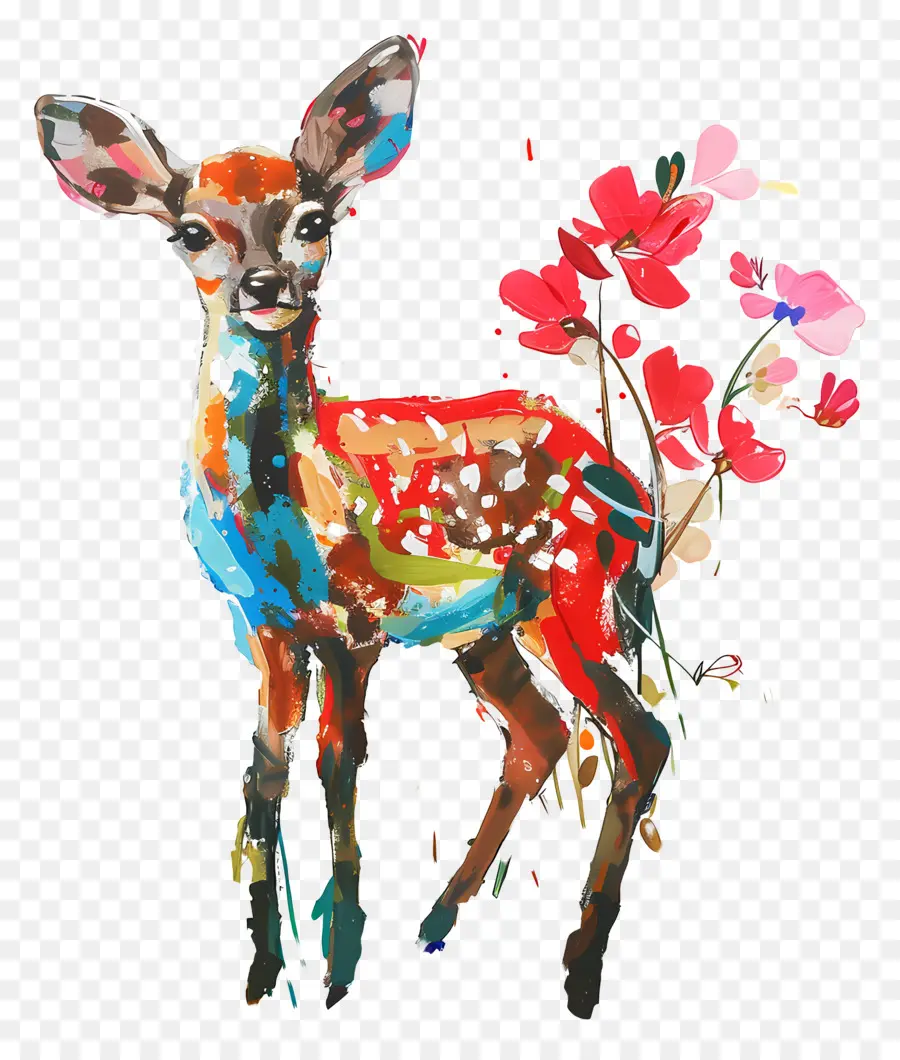 Deer，Cervo Colorido PNG