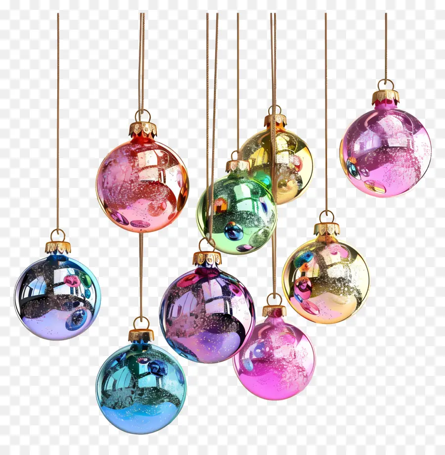 Bolas Coloridas De Natal，Enfeites De Natal Coloridos PNG