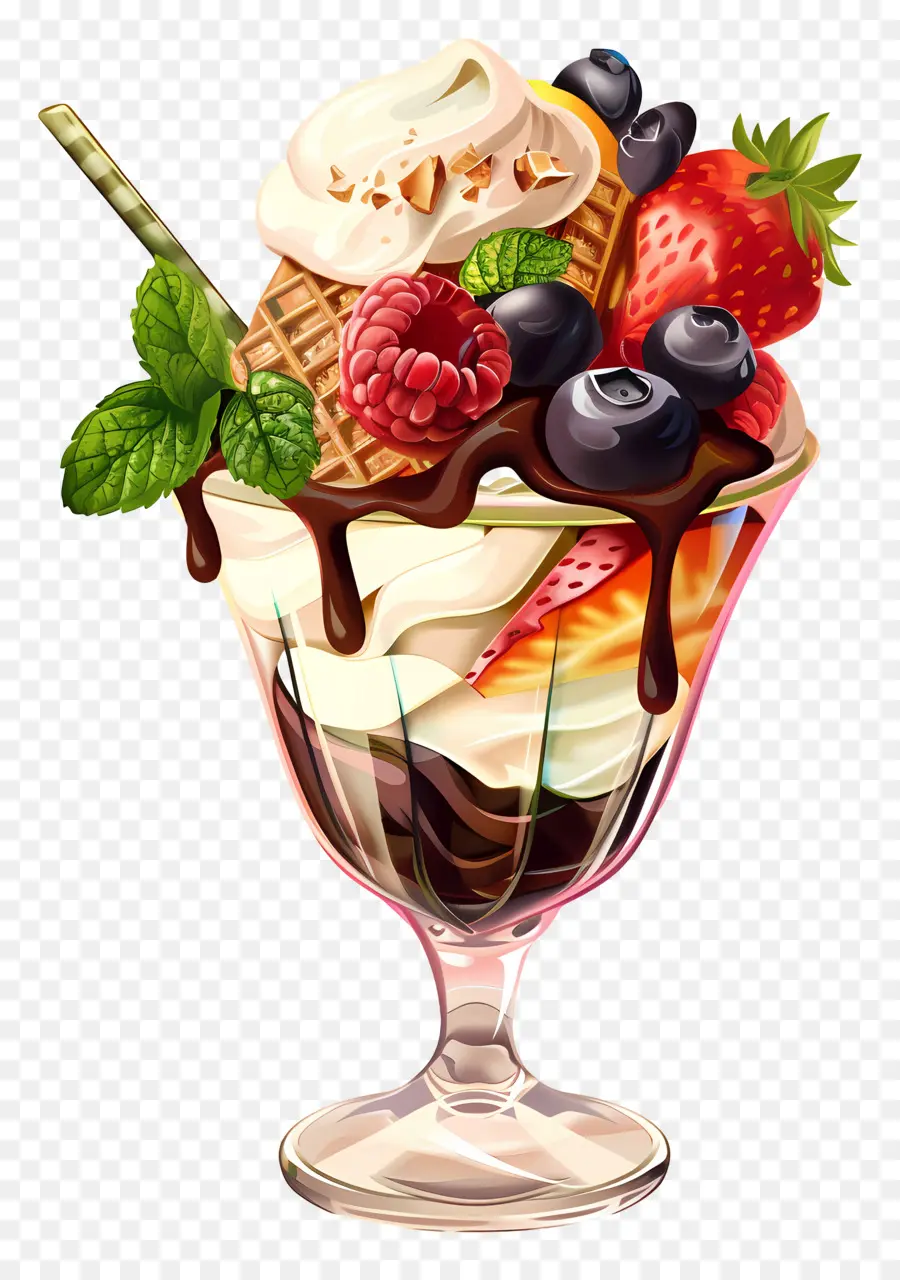 Sundae De Sorvete，Sobremesa PNG