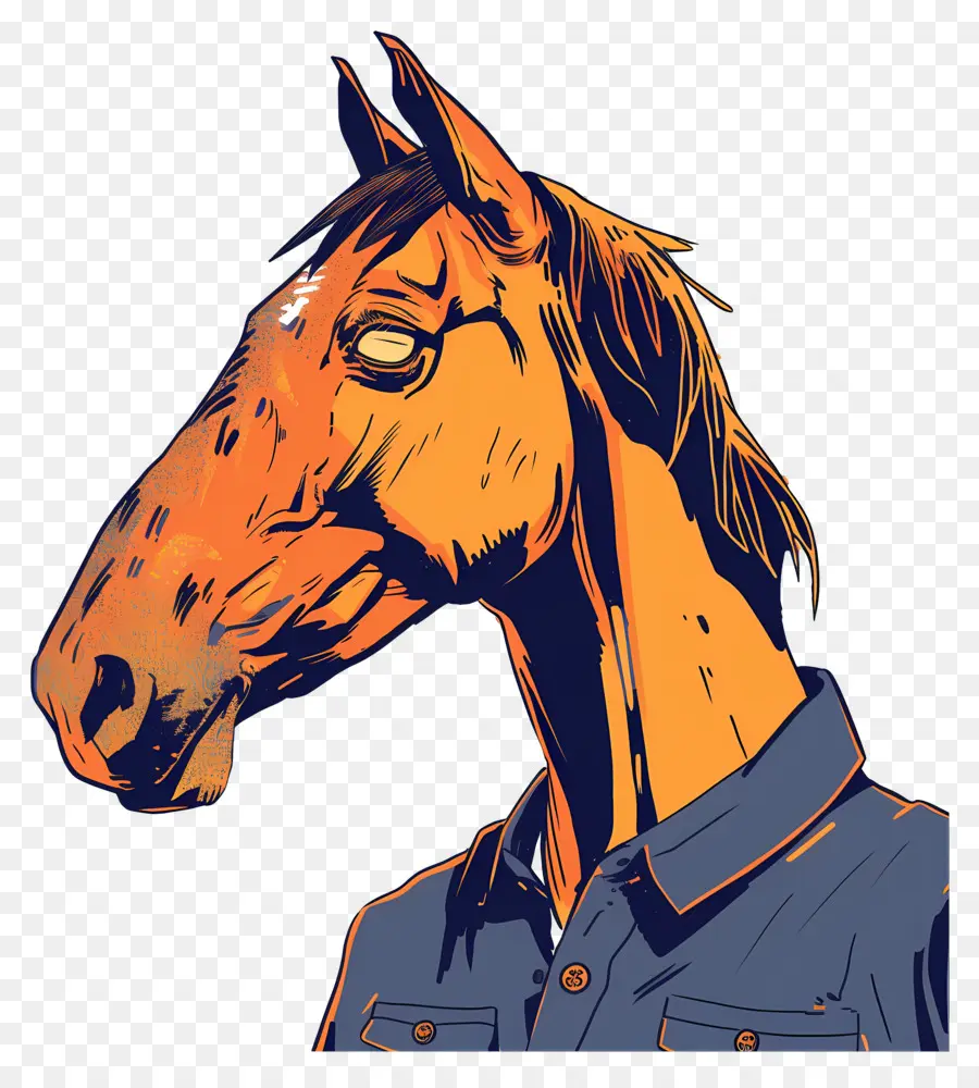 Cavalo，Personagem Com Cabeça De Cavalo PNG