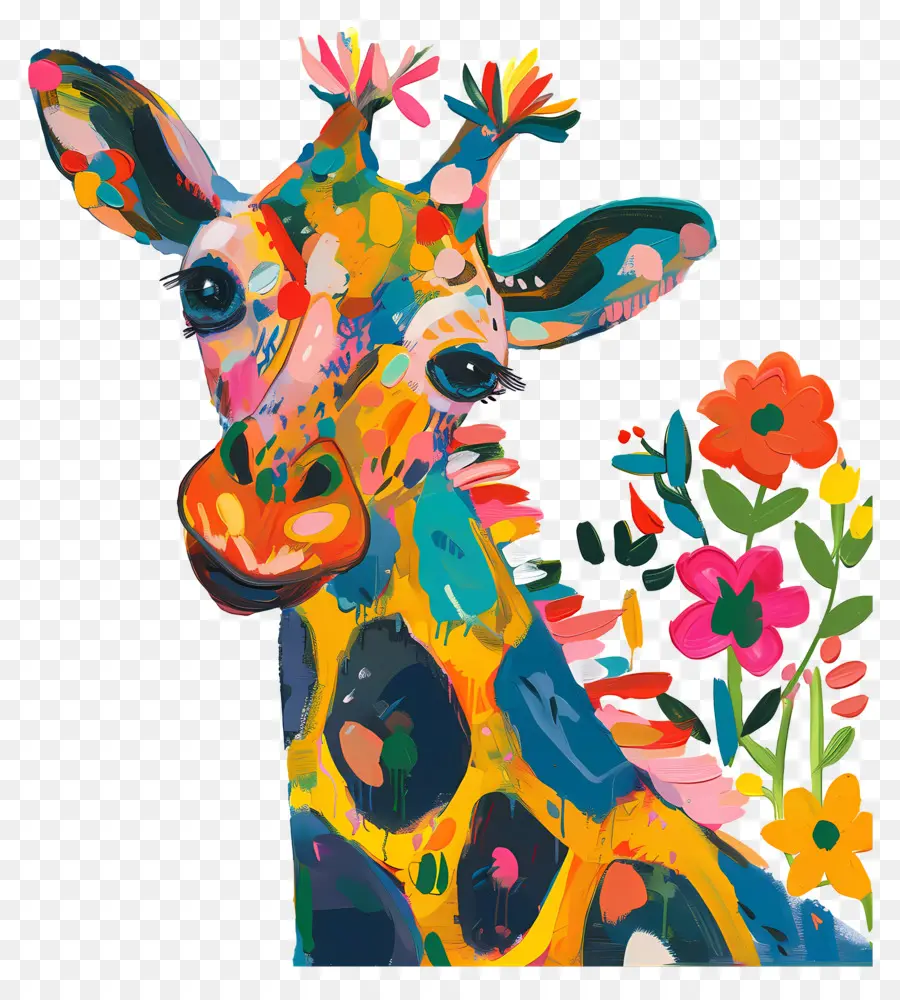 Girafa，Girafa Colorida PNG