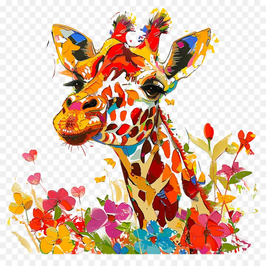 Girafa，Colorido Girafa PNG