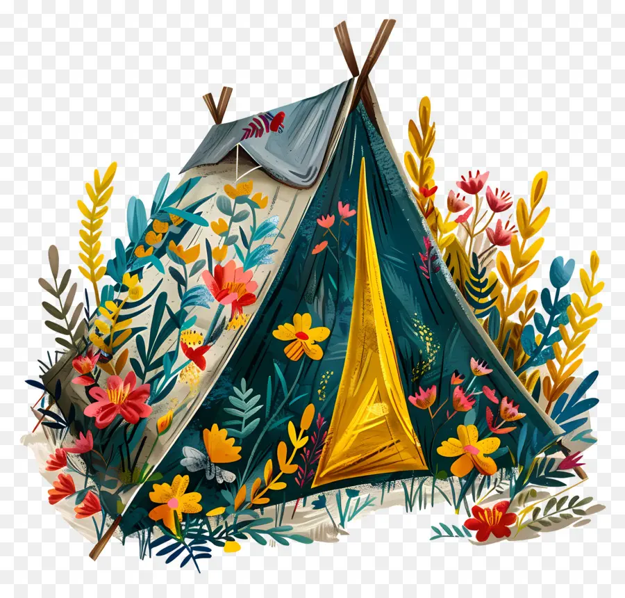 Barraca De Camping，Tenda Colorida PNG