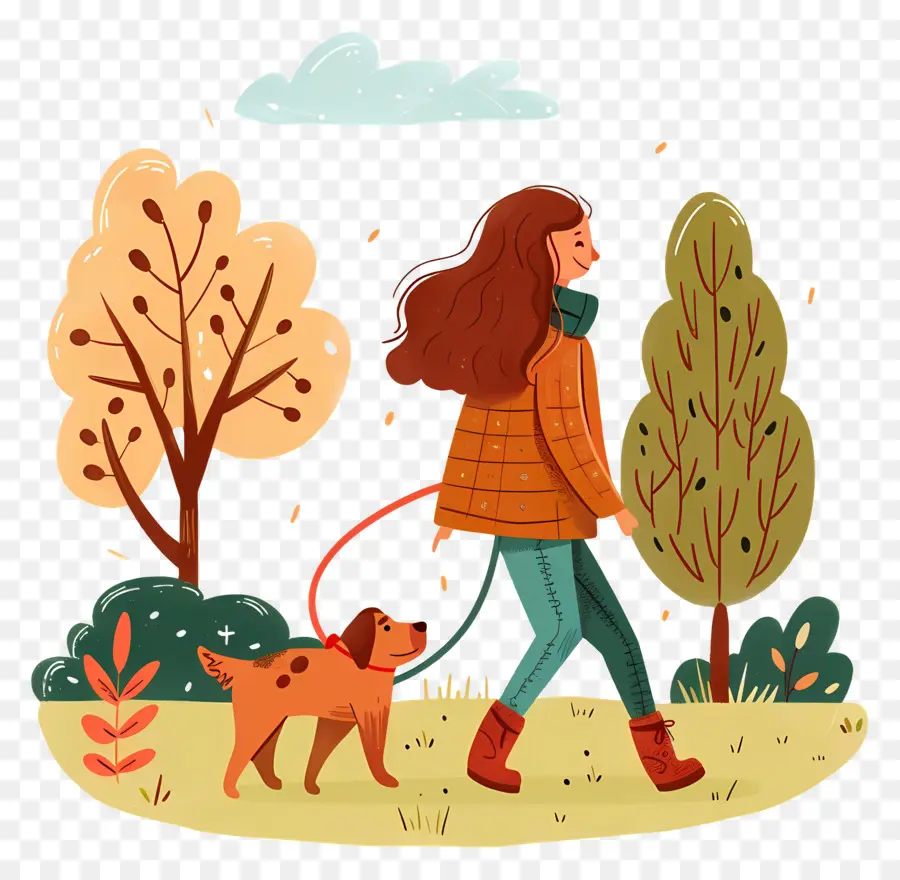 Menina Passeando Com Cachorro，Mulher Passeando Com Cachorro PNG