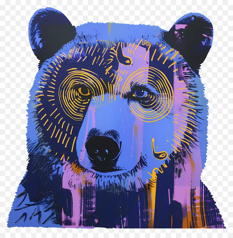 Urso Azul，Urso Colorido PNG