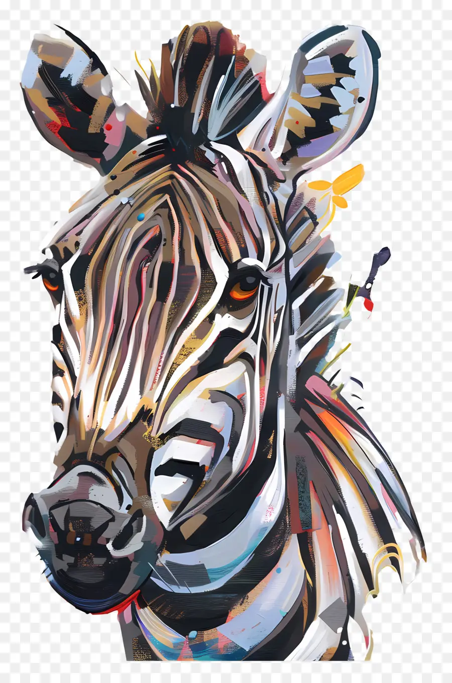 Zebra，Zebra Colorida PNG