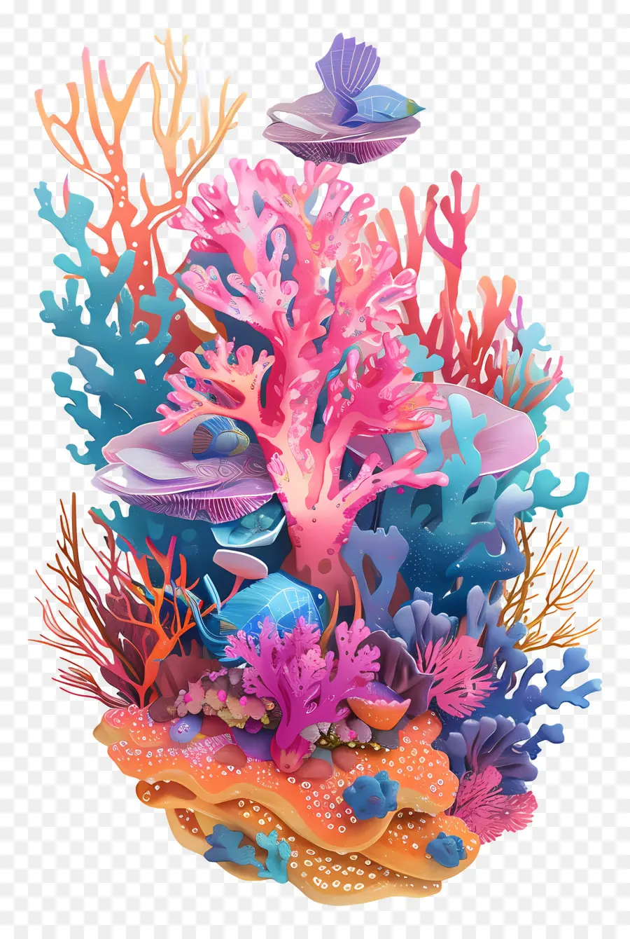 Branqueamento De Coral，Recife De Coral Colorido PNG