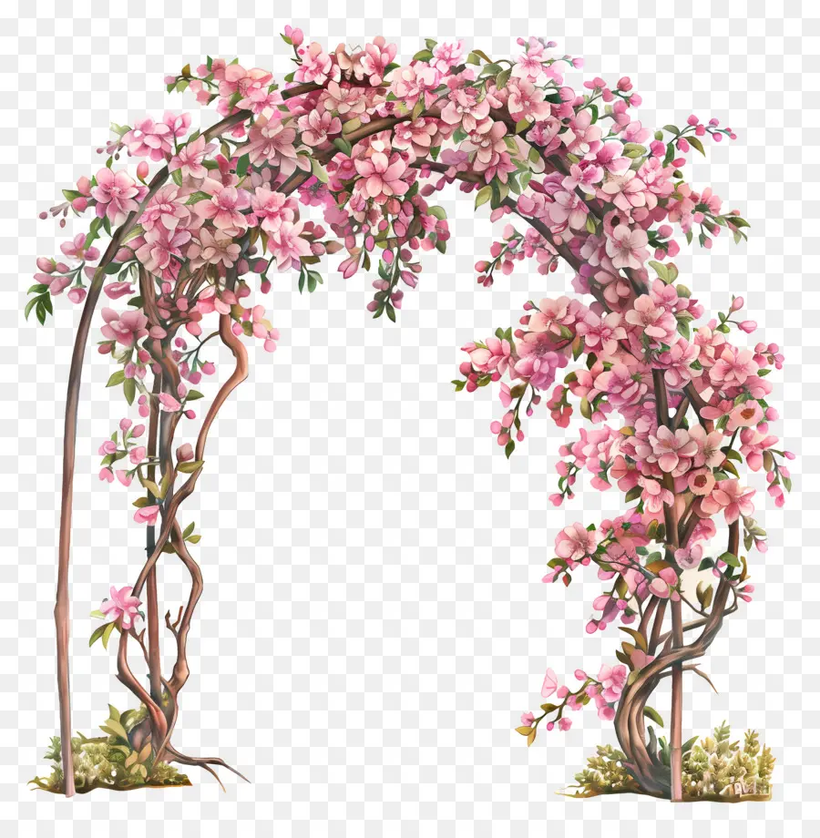 Arco De Flor Rosa，Arco De Flores PNG