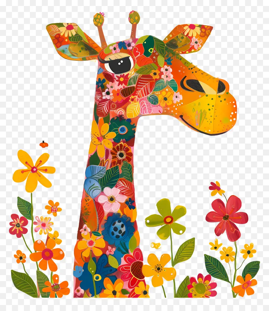 Girafa，Flores PNG