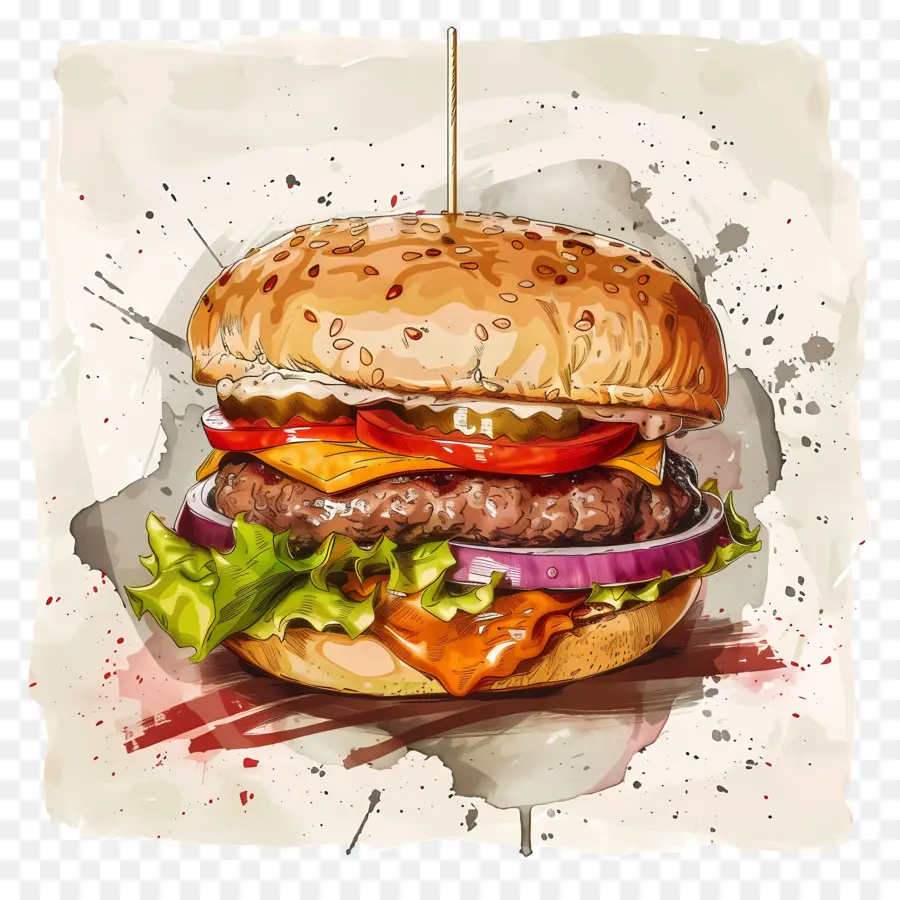 Hambúrguer Cremoso，Burger PNG