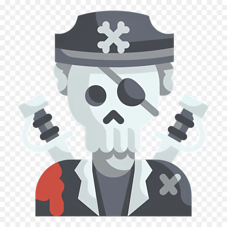 Pirata，Esqueleto Pirata PNG