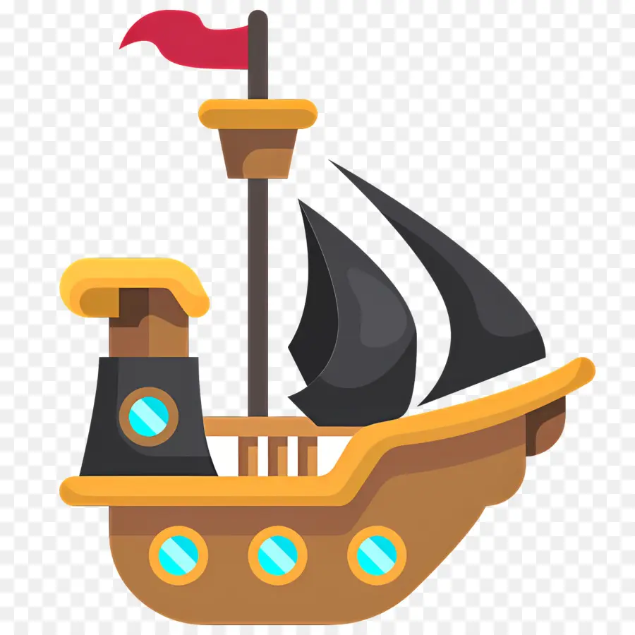 Barco Pirata，Navio Pirata De Desenho Animado PNG