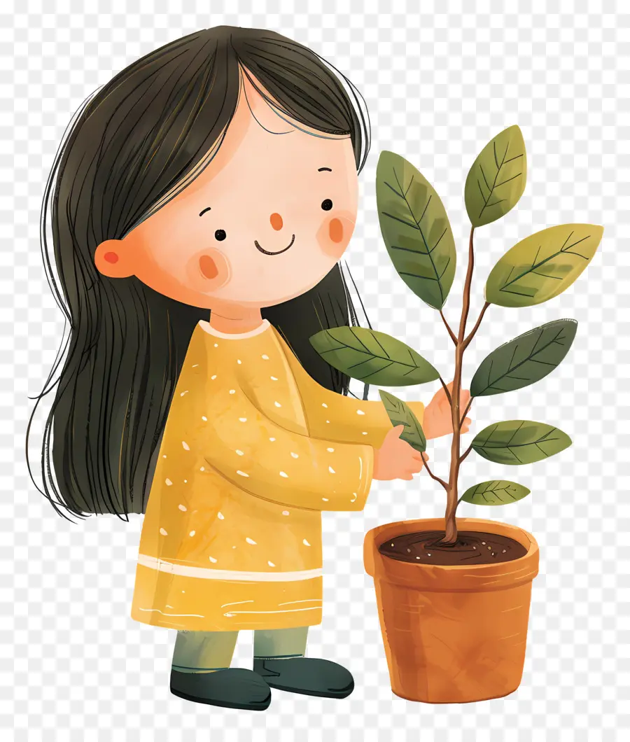 Menina Com Planta，Planta PNG