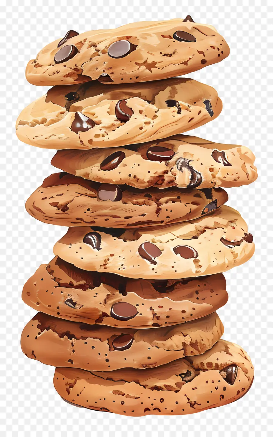 Pilha De Biscoitos，Chocolate Chip Cookies PNG