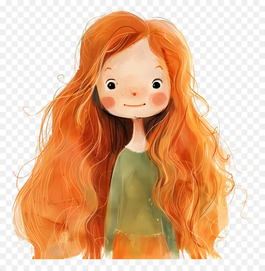 Garota Com Longhair，Garota Com Cabelo Ruivo PNG